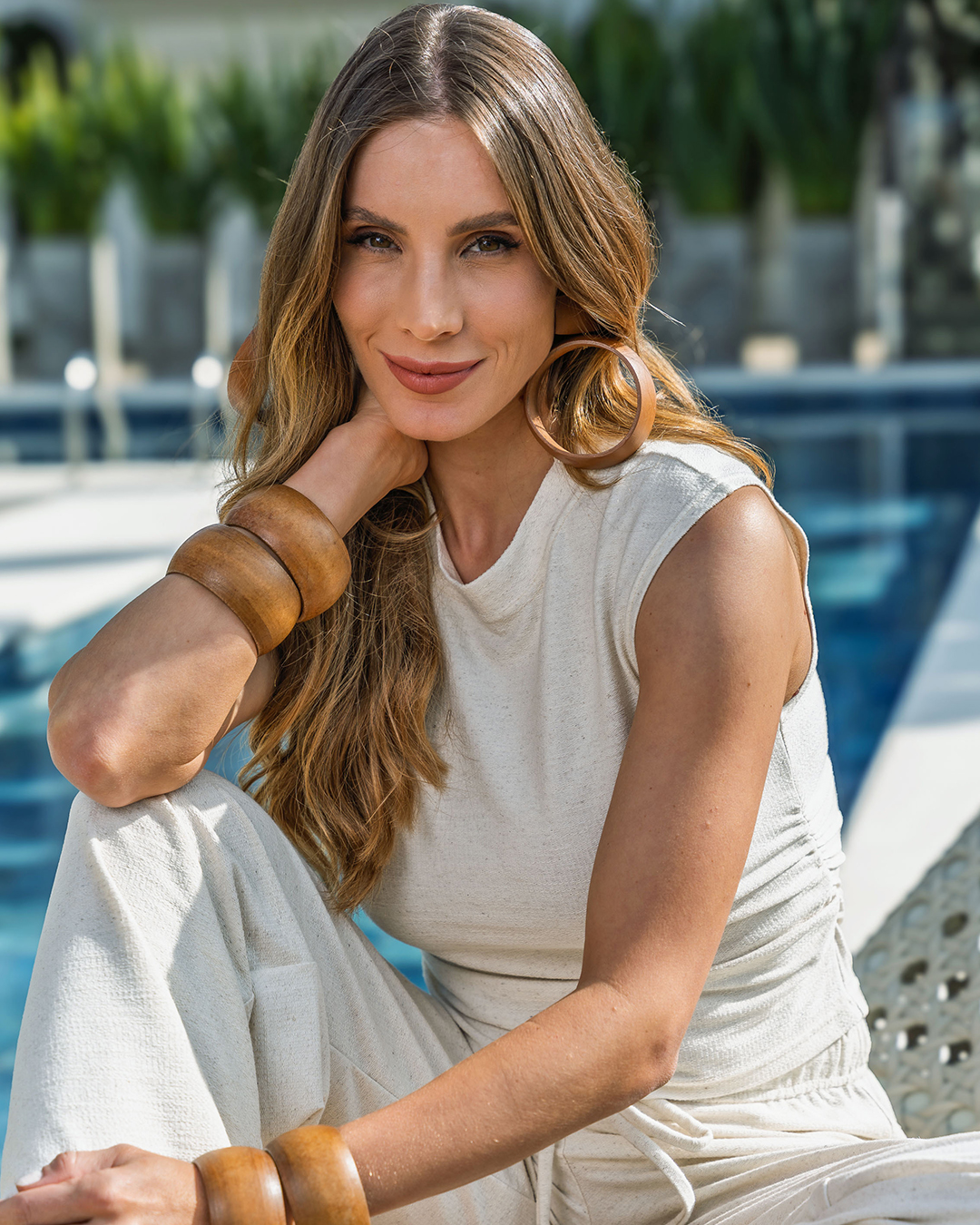 Blusa Malha Texturizada Elastico Lateral