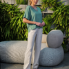 BLUSA DECOTE V LINHO/ESTAMPADA - 3802 - Thumbnail Image 2