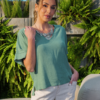 BLUSA DECOTE V LINHO/ESTAMPADA - 3802 - Thumbnail Image 3