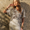 BLUSA DECOTE V LINHO/ESTAMPADA - 3802 - Thumbnail Image 1