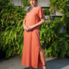 VESTIDO DE LINHO COM MANGA - 3821 - Thumbnail Image 1